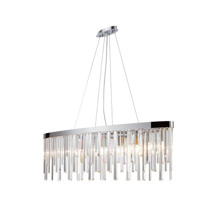 

Люстра подвесная хрустальная Venecia 8xE14 40Вт, размер 120x25x45-110 см, цвет хром