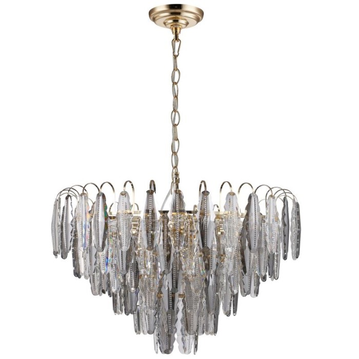 

Люстра подвесная хрустальная Florin 18xE14 40Вт, размер 80x80x54-120 см, цвет золото