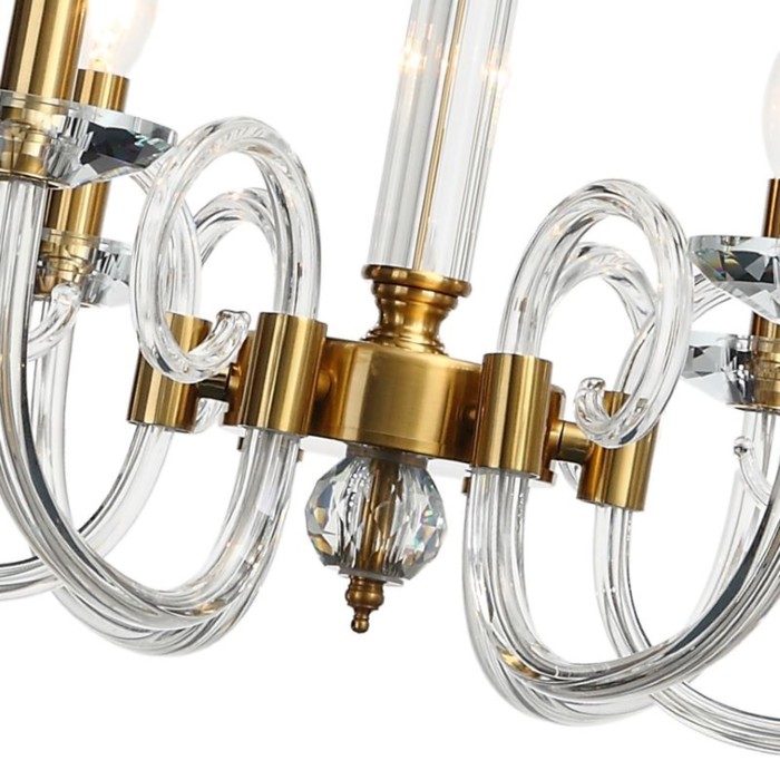 

Люстра подвесная хрустальная Glass 6xE14 40Вт, размер 65x65x59-95 см, цвет бронза