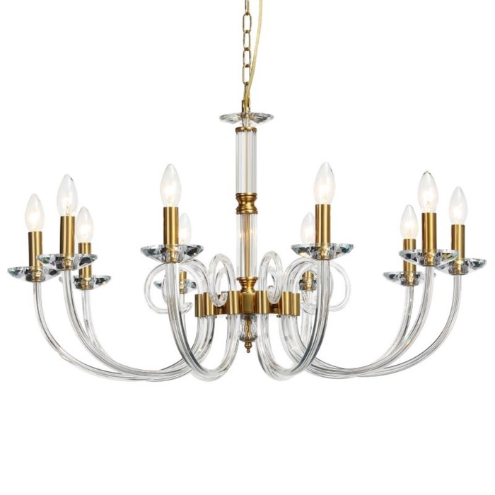 

Люстра подвесная хрустальная Glass 10xE14 40Вт, размер 85x85x61-97 см, цвет бронза