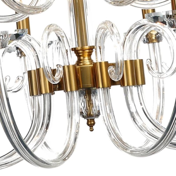 

Люстра подвесная хрустальная Glass 15xE14 40Вт, размер 85x85x79-115 см, цвет бронза