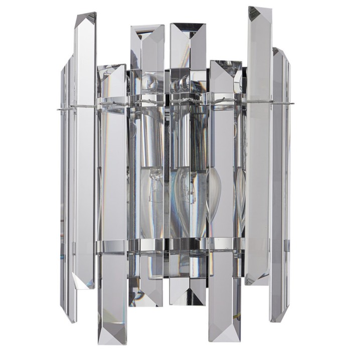 Светильник настенный хрустальный Feeriya 2xE14 40Вт, размер 20x11,7x27 см, цвет хром