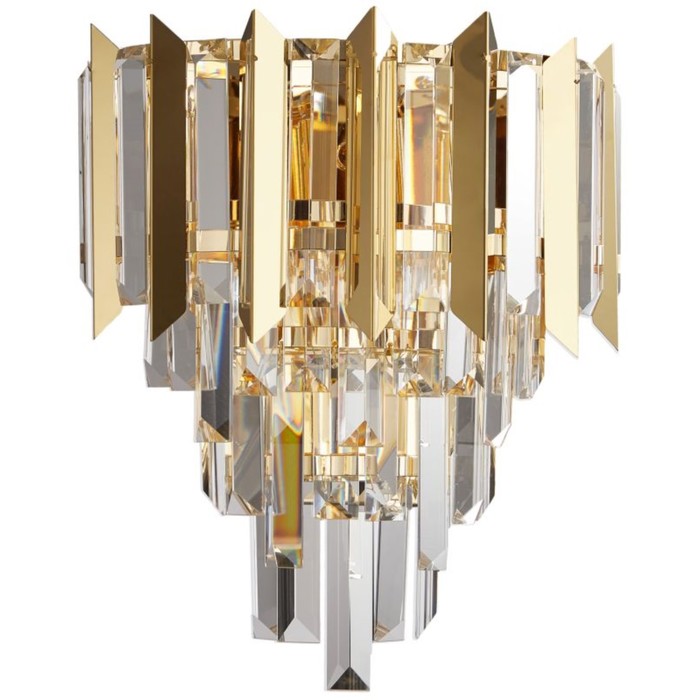 Светильник настенный хрустальный Amman 2xE14 40Вт, размер 13,5x23x32,8 см, цвет золото
