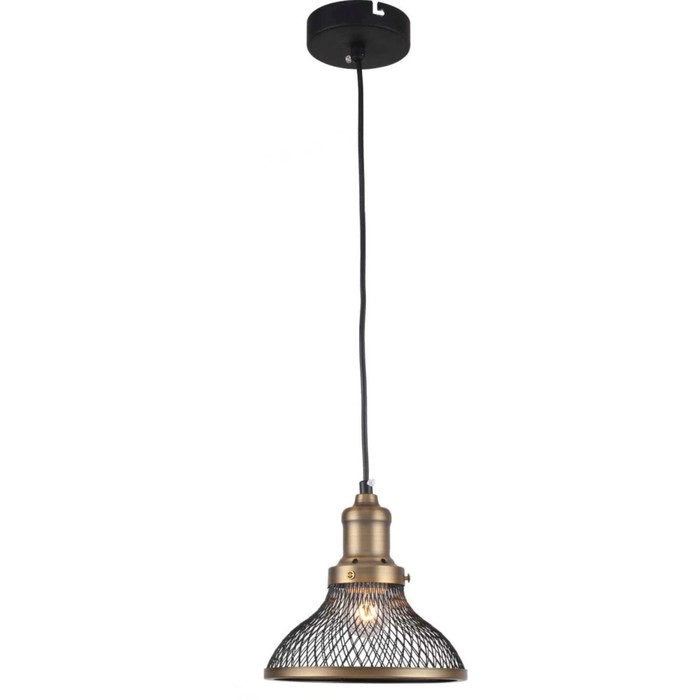 Светильник подвесной Feloria 1xE27 60Вт, размер 18x18x25-100 см, цвет чёрный, бронза