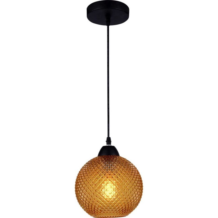Светильник подвесной Aros 1xE27 40Вт, размер 18x18x24,5-123,5 см, цвет чёрный
