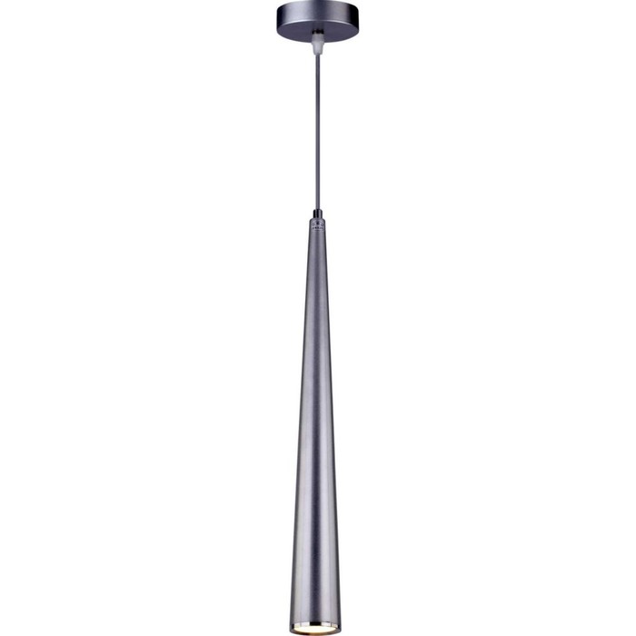 Светильник подвесной светодиодный Cone 1xLED 5Вт, размер 7x7x51,5-150 см, цвет серебро