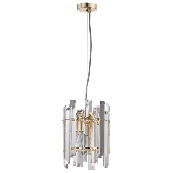Светильник подвесной хрустальный Feeriya 2xE14 40Вт, размер 20x20x29-80 см, цвет золото