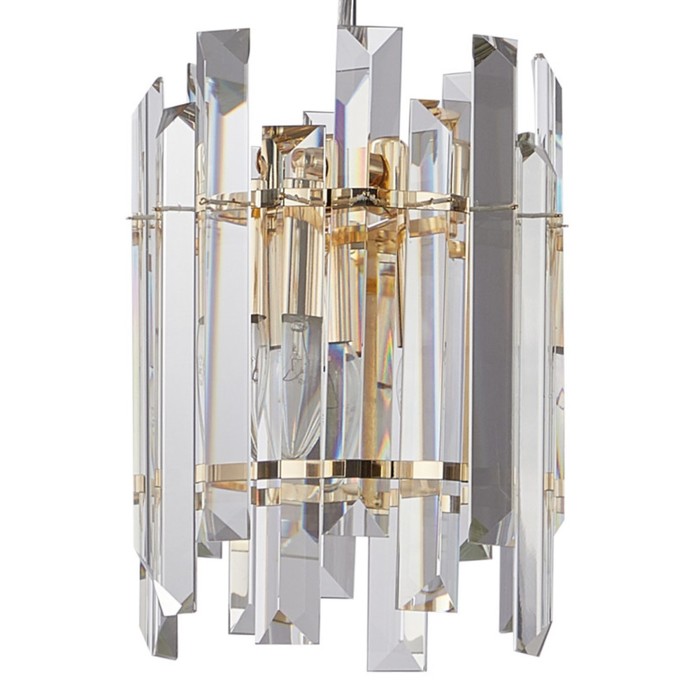 

Светильник подвесной хрустальный Feeriya 2xE14 40Вт, размер 20x20x29-80 см, цвет золото