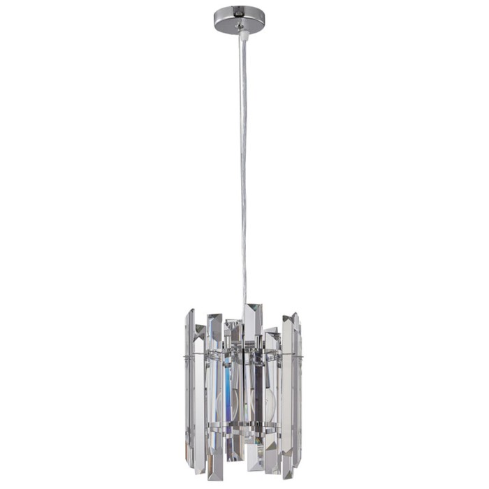 Светильник подвесной хрустальный Feeriya 2xE14 40Вт, размер 20x20x29-80 см, цвет хром