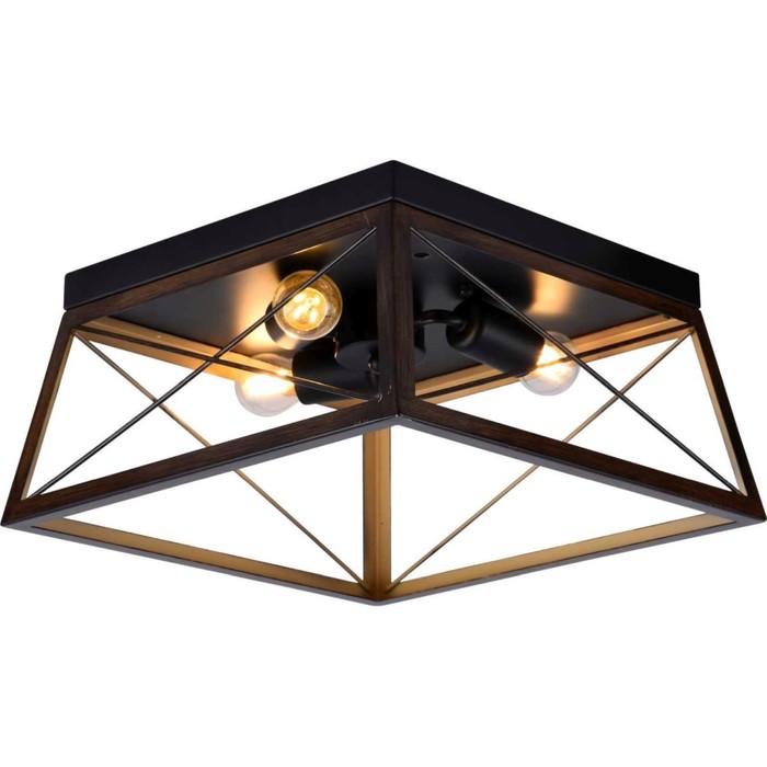 

Светильник потолочный Kaizer 3xE27 40Вт, размер 35x35x19 см, цвет чёрный и коричневый