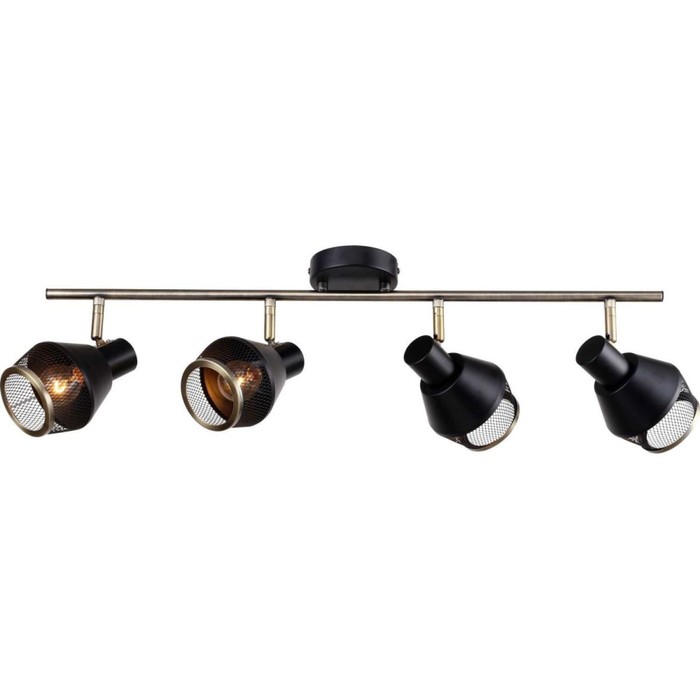 

Спот Vekta 4xE14 40Вт, размер 71,5x10x22 см, цвет чёрный и бронза