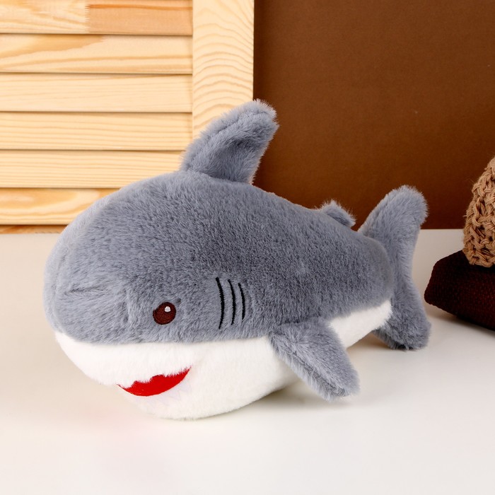 цена Мягкая игрушка «Акула», 25 см, цвет серый