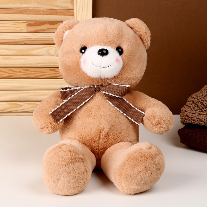 Мягкая игрушка «Медведь», с бантиком, 40 см, цвет коричневый мягкая игрушка медведь с бантиком в горох 26 см цвет бежевый