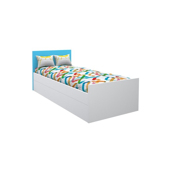 Подростковая кровать «Феникс», 80х160 см, с голубым изголовьем