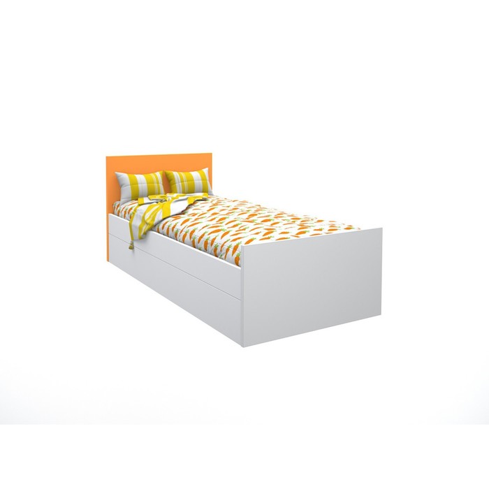 Подростковая кровать «Феникс», 80х160 см, с оранжевым изголовьем