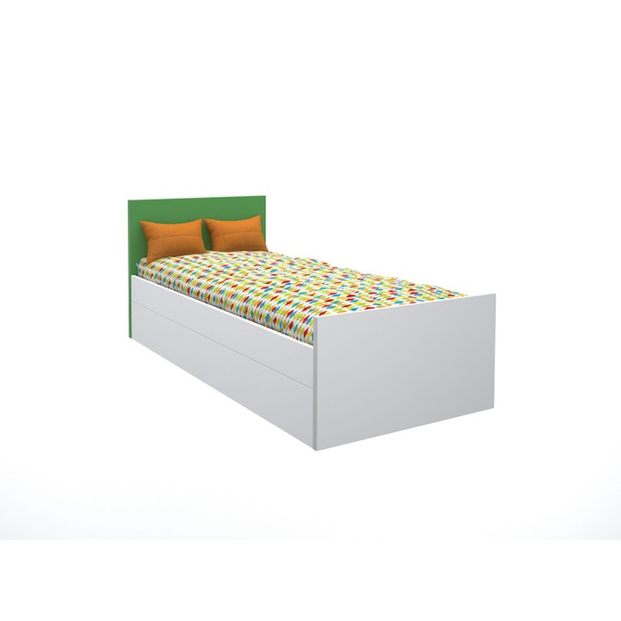 Подростковая кровать «Феникс», 80х160 см, с зеленым изголовьем