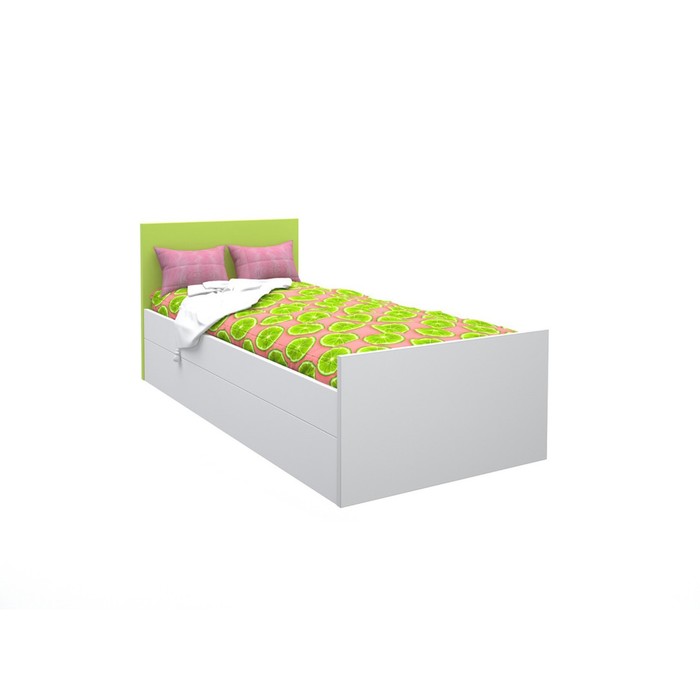 Подростковая кровать «Феникс», 80х160 см, с  изголовьем цвета лайм