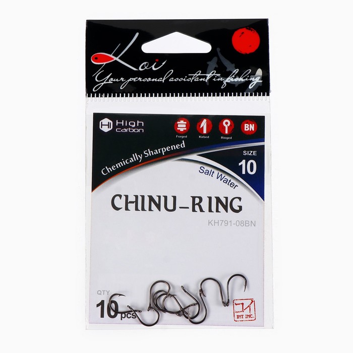 фото Крючки koi chinu-ring, цвет bn, № 10/0.8, 10 шт.