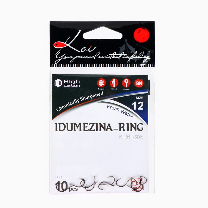 фото Крючки koi idumezina-ring, цвет bn, № 12/5, 10 шт.