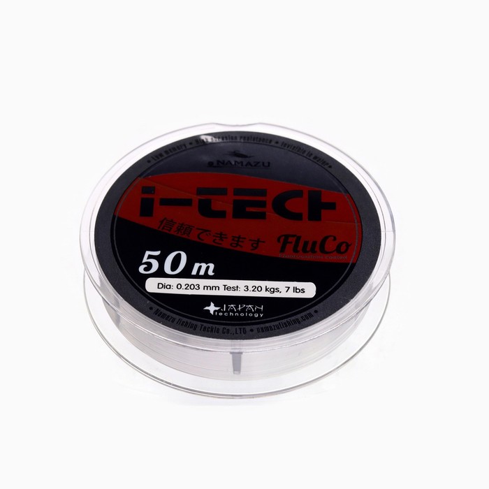 фото Леска naмazu i-tech fluco, диаметр 0.203 мм, тест 3.2 кг, 50 м, прозрачная namazu