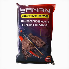 Прикормка Yaman Active Bite Карп-Карась Big Fish, цвет коричневый, 900 г.