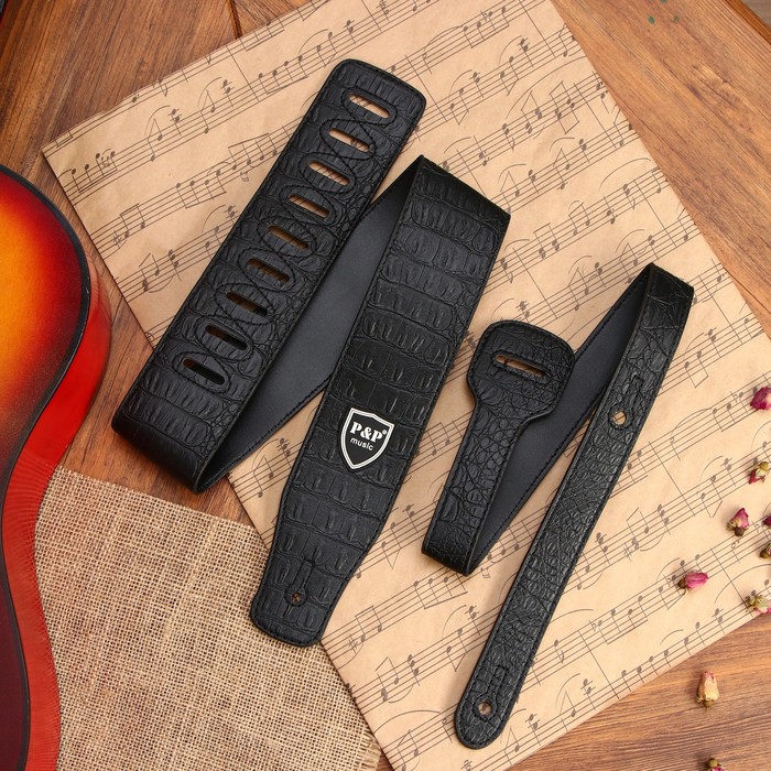 

Ремень гитарный Music Life, кожаный, длина 150 см, аллигатор
