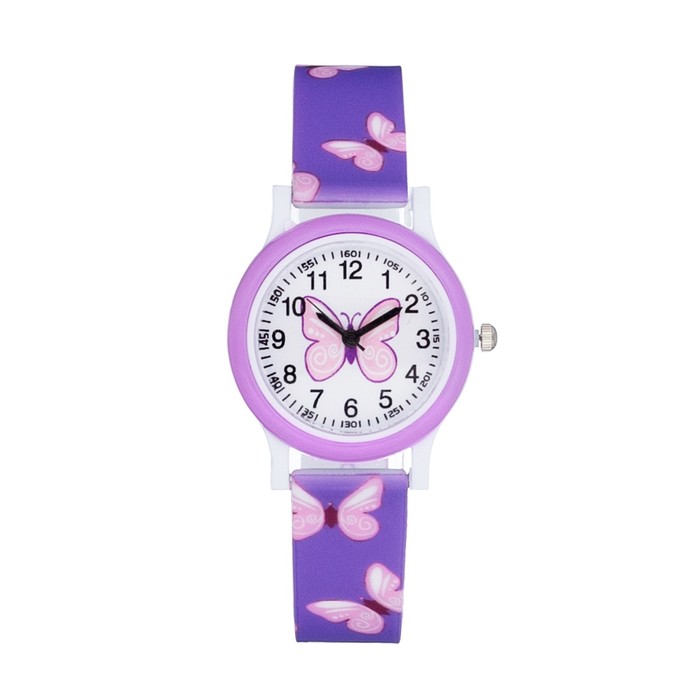 Часы наручные детские Бабочка, d-2.8 см часы наручные электронные детские бабочка d 3 см длина 19 5 см микс