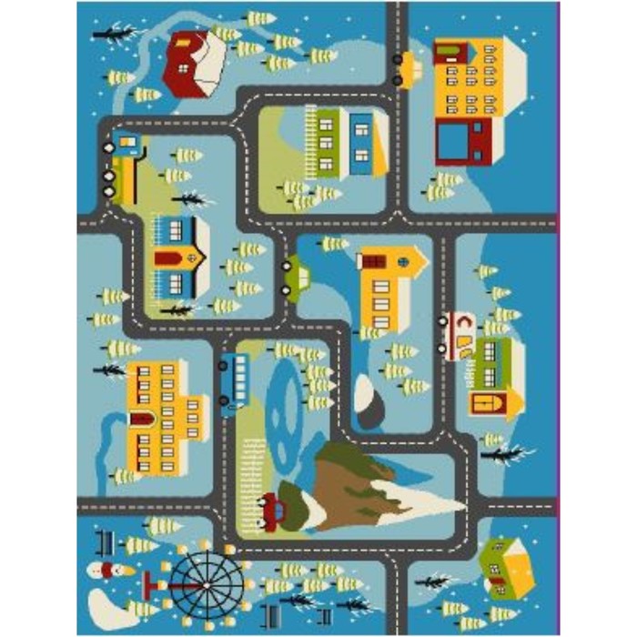 ковер play rugs размер 80x150 см дизайн d580a blue cream Ковер Play rugs, размер 80x150 см, дизайн D580A BLUE/CREAM