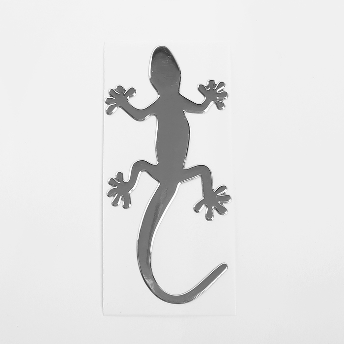 Наклейка на автомобиль "Ящерица" серебристая