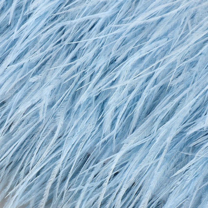 Тесьма с перьями страуса, 8-10 см, 5 ± 0,5 м, цвет голубой