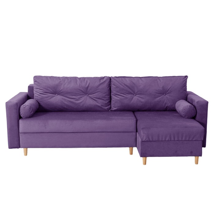 Угловой диван «Киото», механизм еврокнижка, угол универсальный, велюр, цвет фиолетовый угловой диван киото механизм еврокнижка угол универсальный велюр цвет бирюзовый