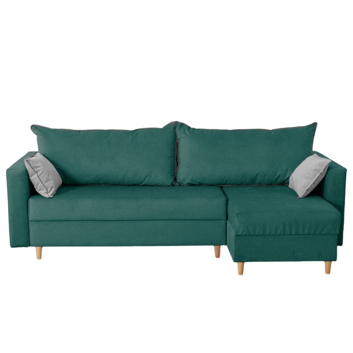Угловой диван «Венеция», механизм еврокнижка, угол универсальный, велюр, цвет зелёный угловой диван венеция механизм еврокнижка угол универсальный велюр цвет оранжевый