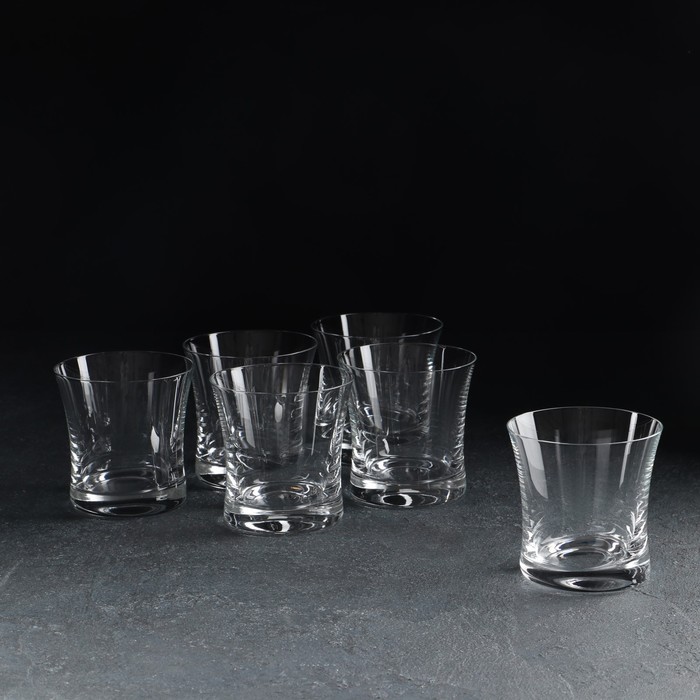 Набор стаканов для виски «Грация», 6 шт, 280 мл, хрустальное стекло