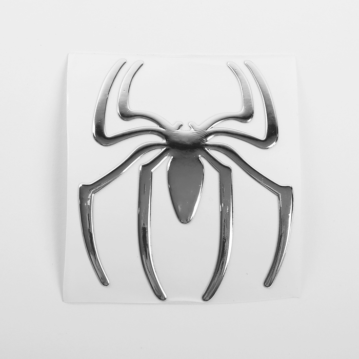 Наклейка на автомобиль "Паук" серебристая