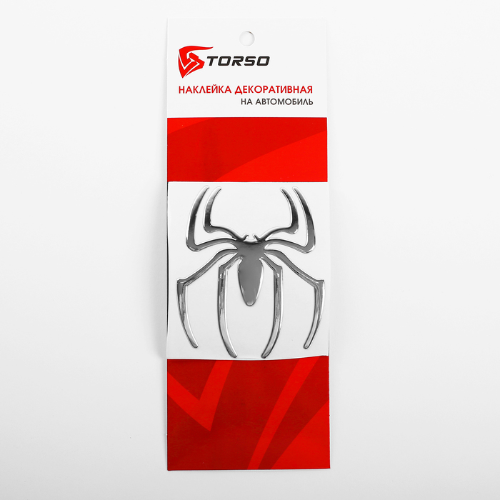 Наклейка на автомобиль "Паук" серебристая
