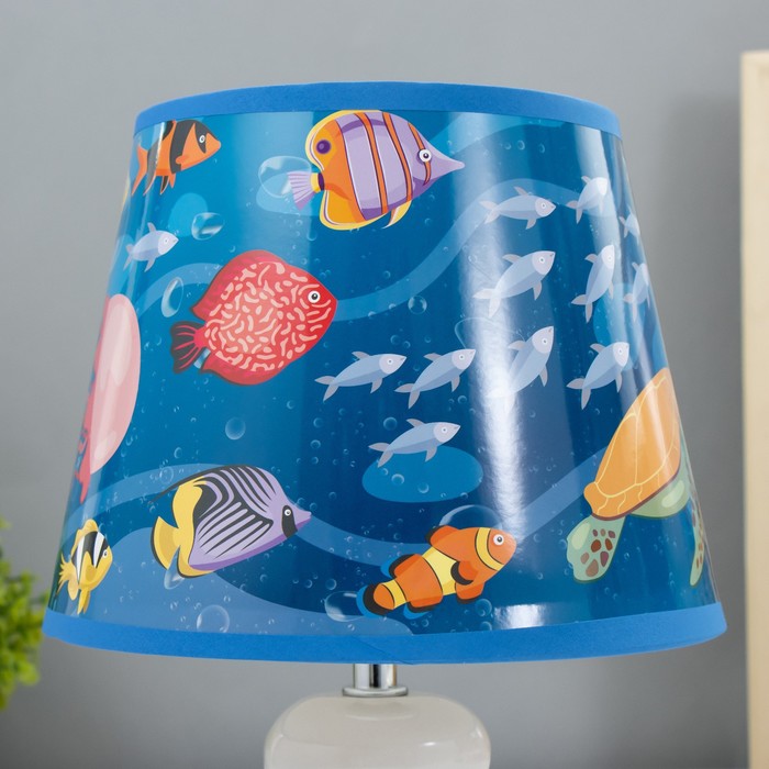 Настольная лампа "Морской мир" Е14 40Вт бело-голубой