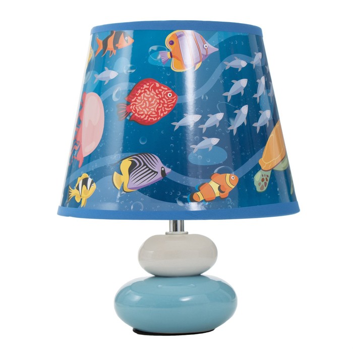 Настольная лампа "Морской мир" Е14 40Вт бело-голубой