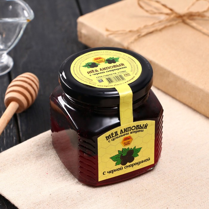 Мед Алтайский с черной смородиной, 280 г