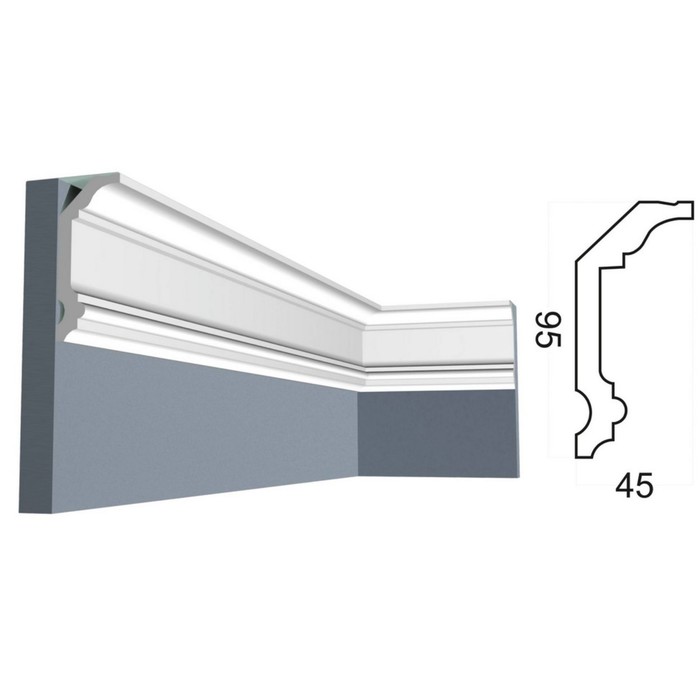 

Карниз потолочный Kr340K, 9,5х4,5х200 см