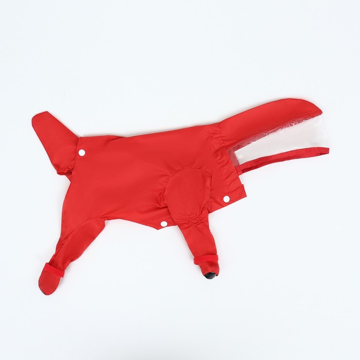 фото Комбинезон для собак, демисезонный с чехлами на лапы, размер xl (дс 50, ог 42), красный