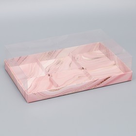 Коробка для для мусовых пирожных «Мрамор», 27 х17.8 х 6.5 см