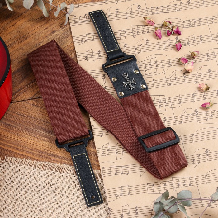 

Ремень для гитары Music Life Крест, коричневый, 95-155 см