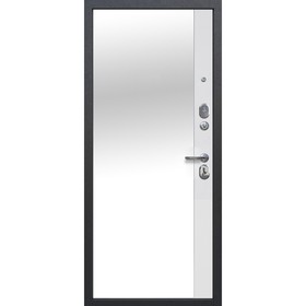 

Дверь входная 9 см Серебро Зеркало Эмалит белый 2050х860мм (правая)