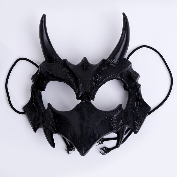 Карнавальный Набор:бандана в полоску,,маска с рогами латекс черная,т.наклейка
