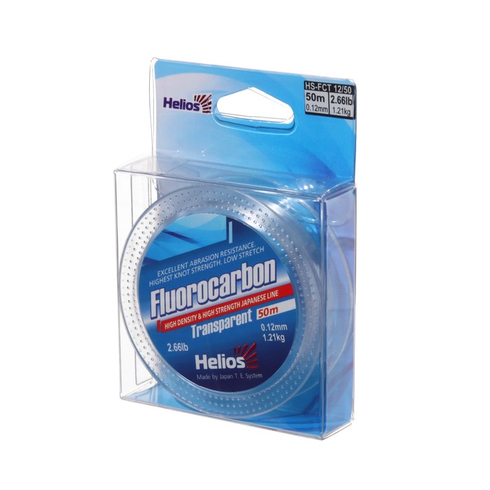 фото Леска helios transparent, диаметр 0.12 мм, тест 1.21 кг, 50 м, прозрачная