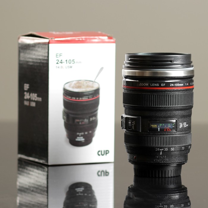 Термокружка "Объектив", 300 мл, внутри металл, 14х8 см