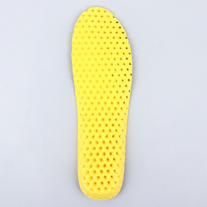 Стельки для обуви, влаговпитывающие, дышащие, 42 р-р, пара, цвет чёрный/жёлтый