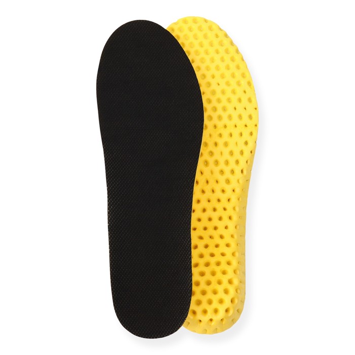 Стельки для обуви, влаговпитывающие, дышащие, 43 р-р, пара, цвет чёрный/жёлтый