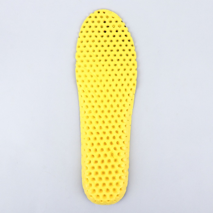 Стельки для обуви, влаговпитывающие, дышащие, 43 р-р, пара, цвет чёрный/жёлтый