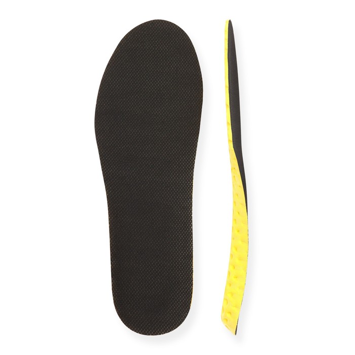 Стельки для обуви, влаговпитывающие, дышащие, 45 р-р, пара, цвет чёрный/жёлтый